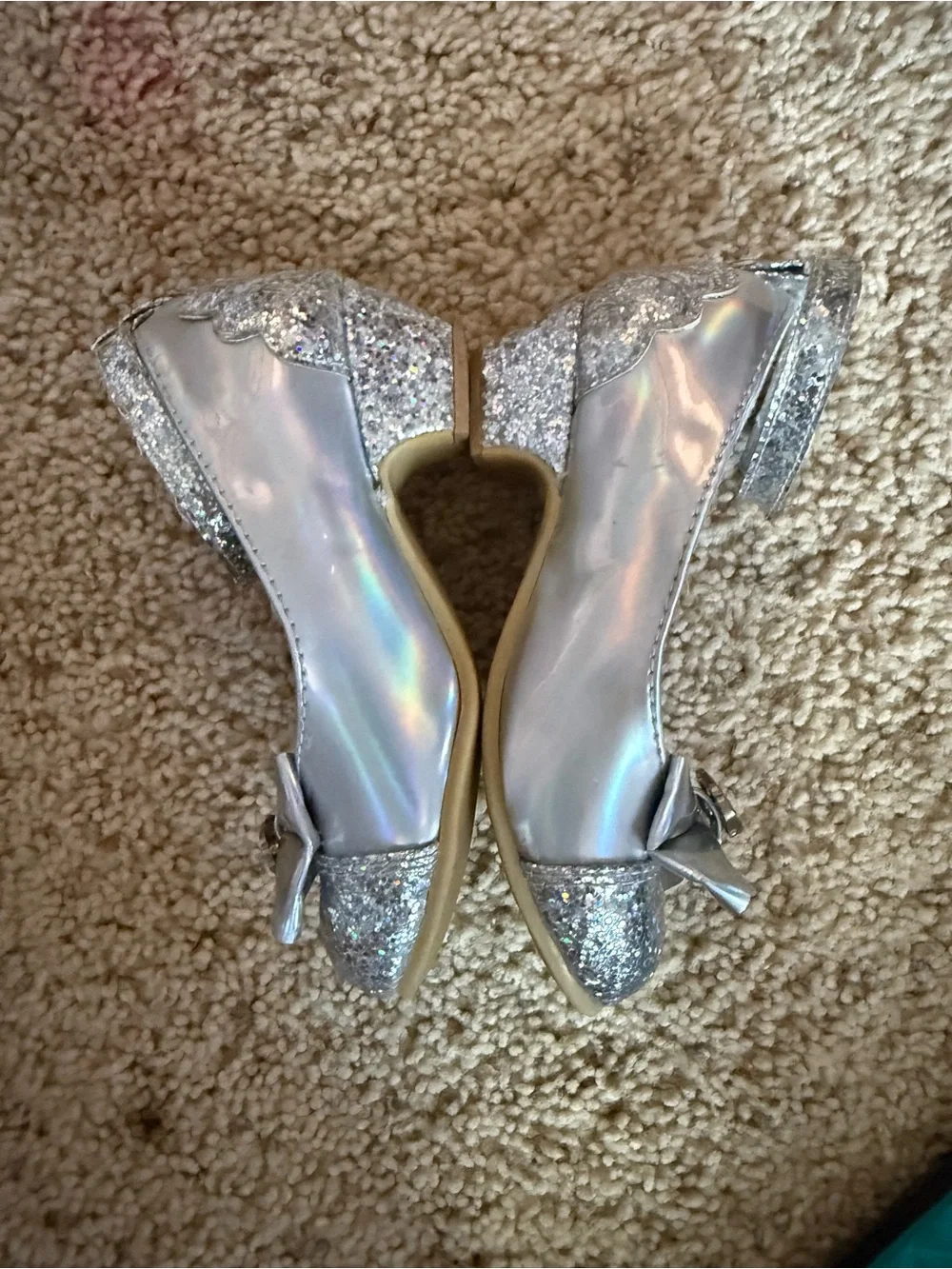 Girls' Silver Ariel Mermaid Glitter Dress Shoes